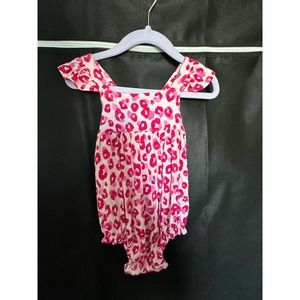 Posh peanut ashely  bubble 12-18m pink leopard GUC